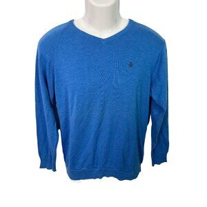 Volcom Blue V-Neck‎ Sweater Men’s XL Lightweight Knit Pullover Casual Surf Style